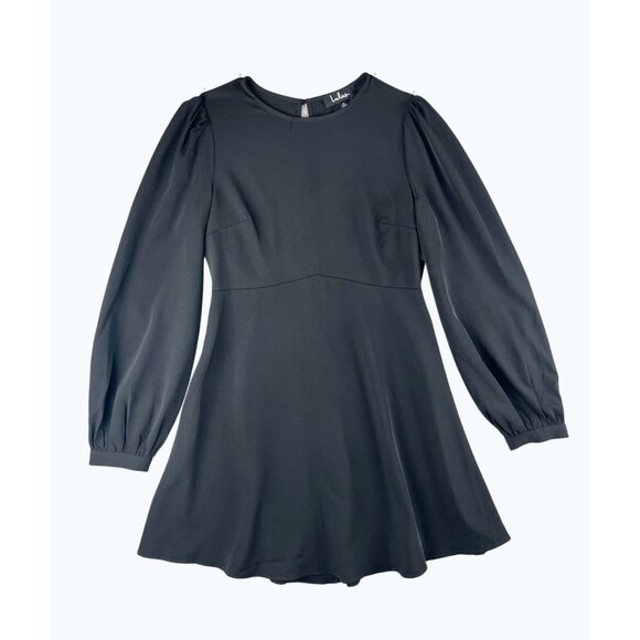 Lulus Follow Me Black Long Sleeve Dress Fit & Flare Dress Keyhole Back Medium - Picture 8 of 15